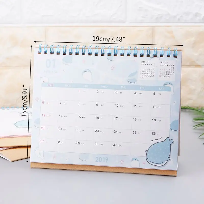 2019 мультфильм Дельфин устанавливаемый на стол рулонная бумага календарь с заметками ежедневный планировщик таблицы год бумага для