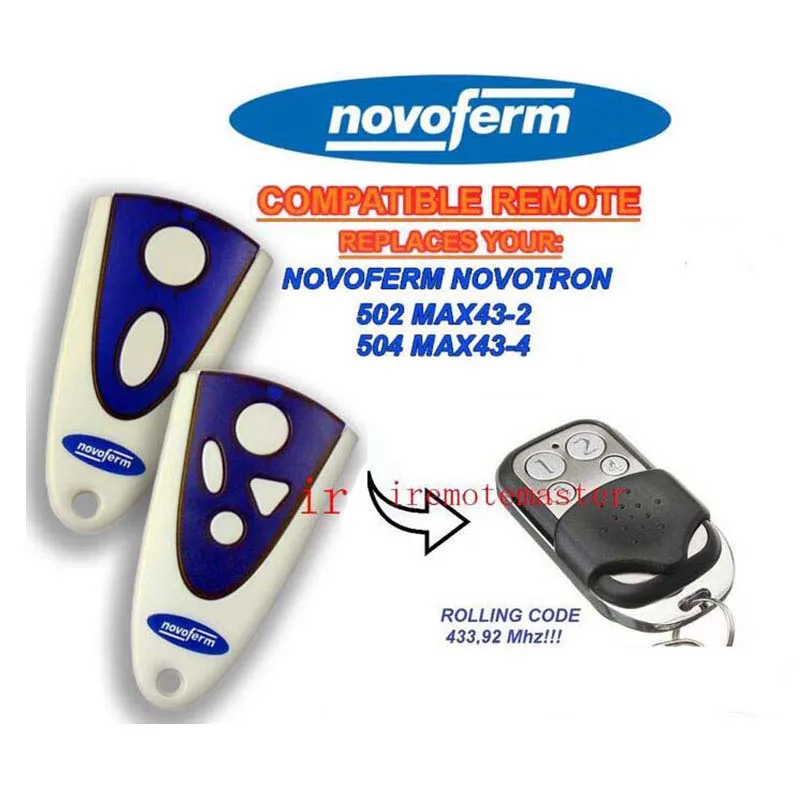 2 шт. NOVOFERM NOVOTRON 502 MAX43 504 4 замена пульта дистанционного управления 433 92 МГц