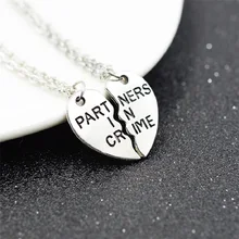 Nova quebrada coração 2 pçs/set casais pingente colar parceiros no crime colar para os melhores amigos presente