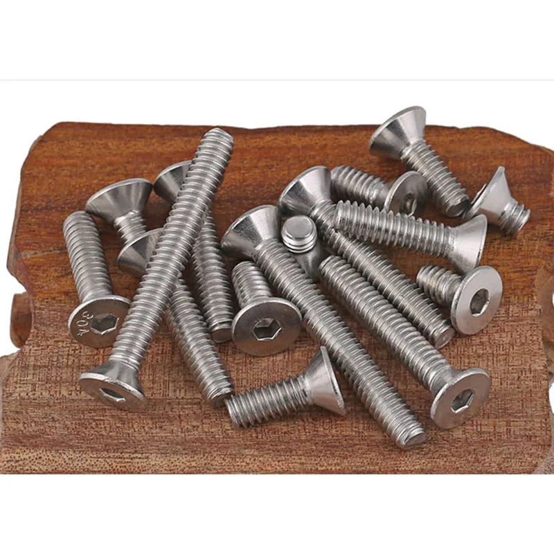 

6# 8#-32 Teeth 304 Stainless Steel American Countersunk Head Hex Head Screw / Flat Head Hex Bolt 10 Pcs