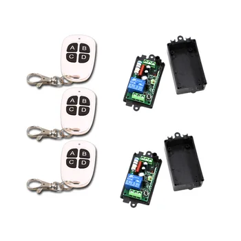

Best Price AC 220V 110V 1CH Wireless Remote Control Switch System 2 Receiver & 4 Keys Remote White and Black 315mhz/433mhz
