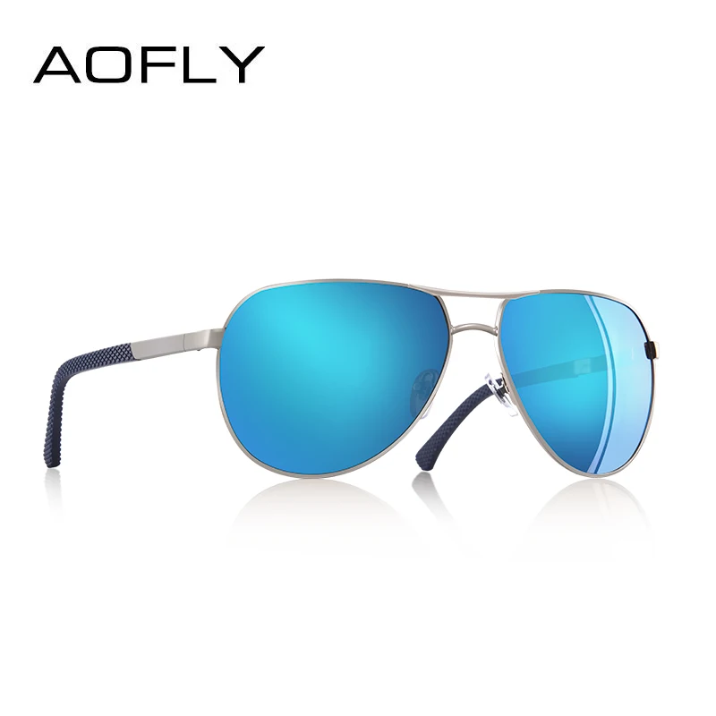 AOFLY дизайнерские женские и мужские солнцезащитные очки, поляризованные зеркальные линзы, винтажные очки для вождения, солнцезащитные очки TR90, дужки Gafas de sol Masculino - Цвет линз: C5Silver Blue