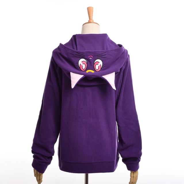Anime Sailor Moon Luna Kot Uszy Kapturem Kobiet Kreskówki Dorywczo