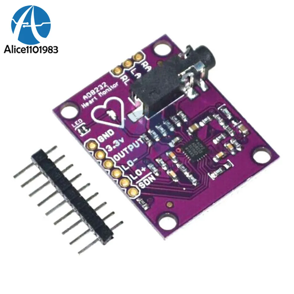 

AD8232 physiological measurement Heart Pulse ECG Monitor Sensor Module Single Lead Heart Rate Monitor ECG Developemt Kit