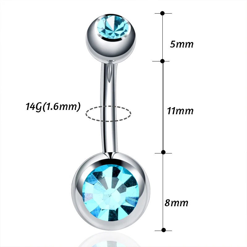 2 шт./лот 316L хирургическая сталь Стразы пупка Бар кольцо Пирсинг Nombril Joias Ouro пирсинг Bijoux пирсинг Ombligo
