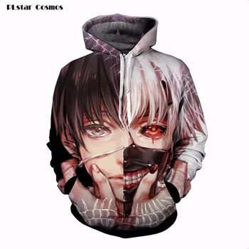 

PLstar Cosmos New Classic Anime Tokyo Ghoul 3d Hoodies 2018 Fashion Hoodie harajuku Hip Hop Men Women Hooded Sweatshirt Jacket
