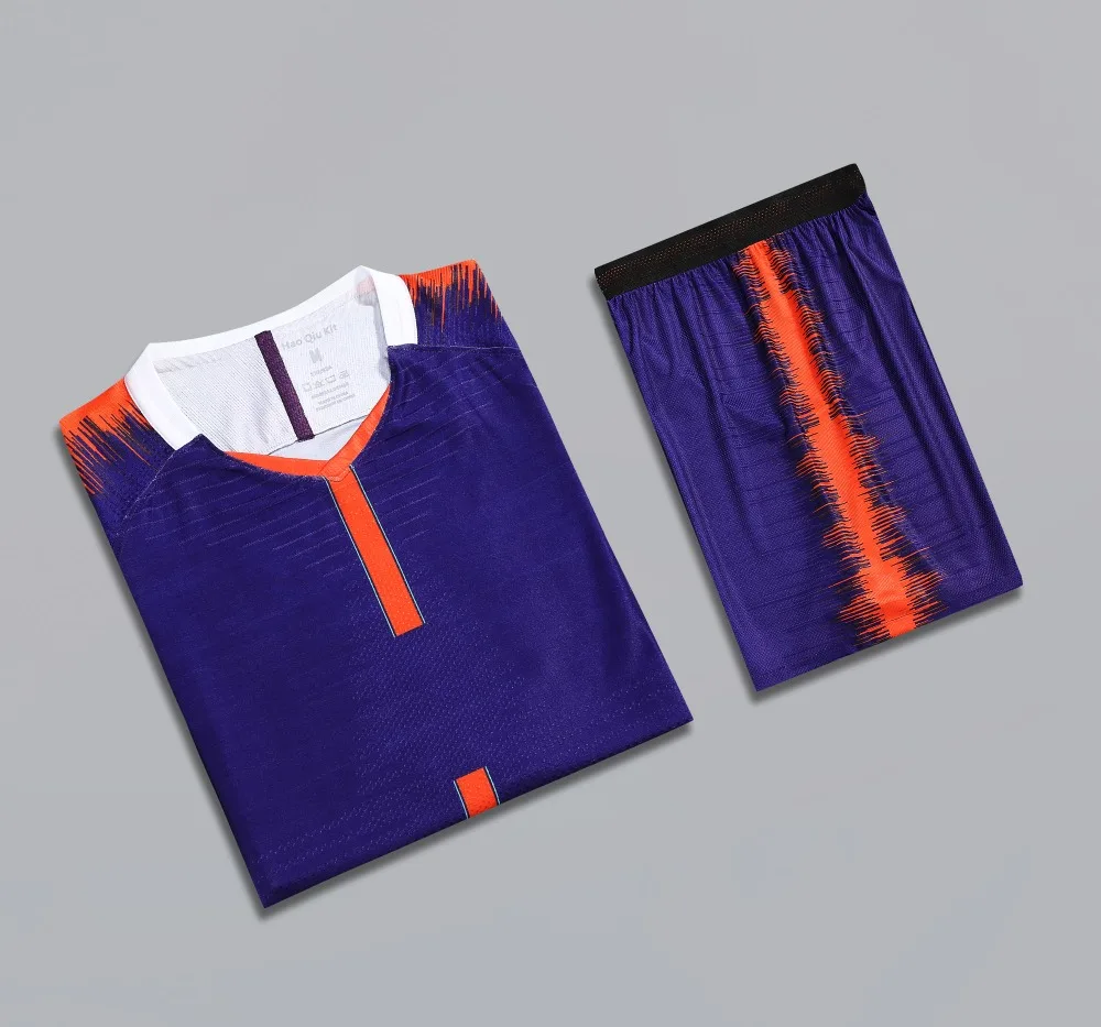

High-quality Profession Soccer Purple Jersey Set survetement Football Kit Men Player version Futbol Uniforms set De Foot shorts