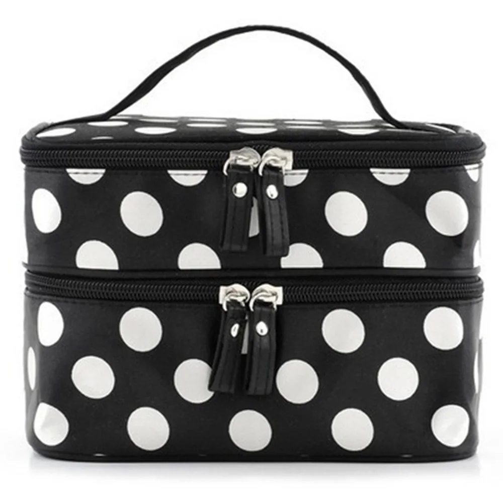 

Zipper new Man Women Makeup bag Double Cosmetic bag beauty Case Make Up Organizer Toiletry bag kits Storage Travel Wash pouch