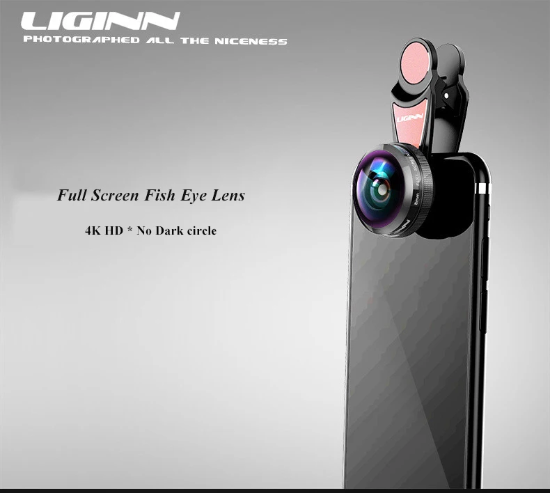LIGINN объектив мобильного телефона 235 градусов Супер Рыбий глаз объектив для iPhone X 8 huawei mate 10 9 Xiaomi HD 8 мм объектив камеры рыбий глаз L-823