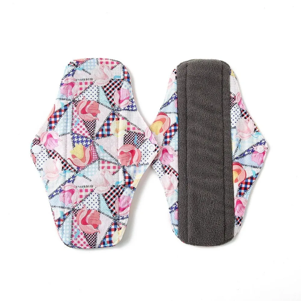 2019 bamboo charcoal fleece inner cloth menstrual pads for regular flow