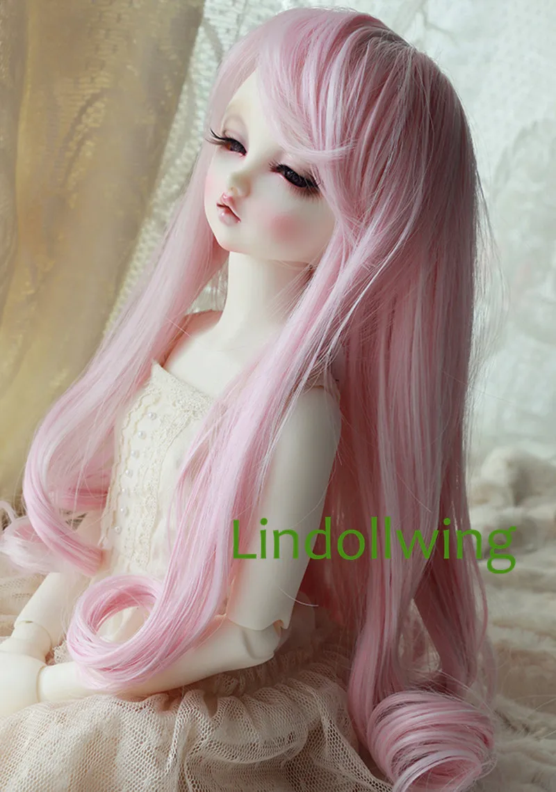 1/4 BJD парик Dal DD Dollfie кукла парик 7-8 дюймов длинный розовый парик 2333