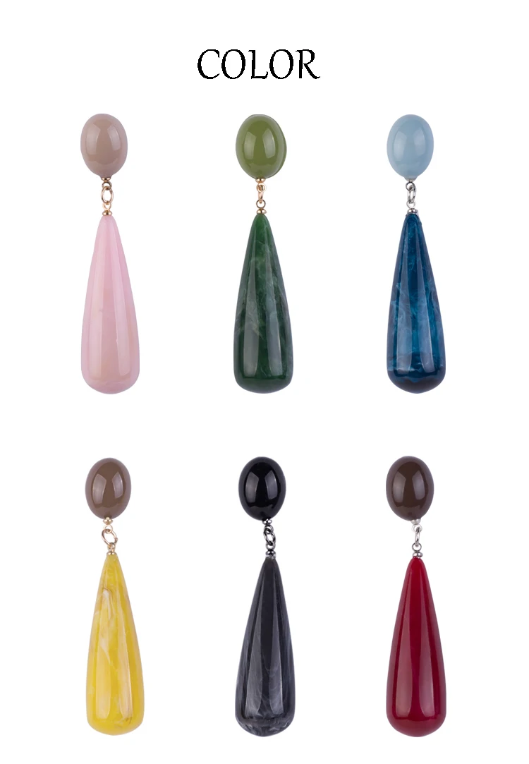 YUQINQIN Classic Drop Earrings for Women Statement Acrylic Long line Dangling Earings Fashion Elegant Resin Party Dangle Earring (2)