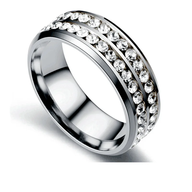 Stainless steel ring for men and women double line jewelry wholesale
