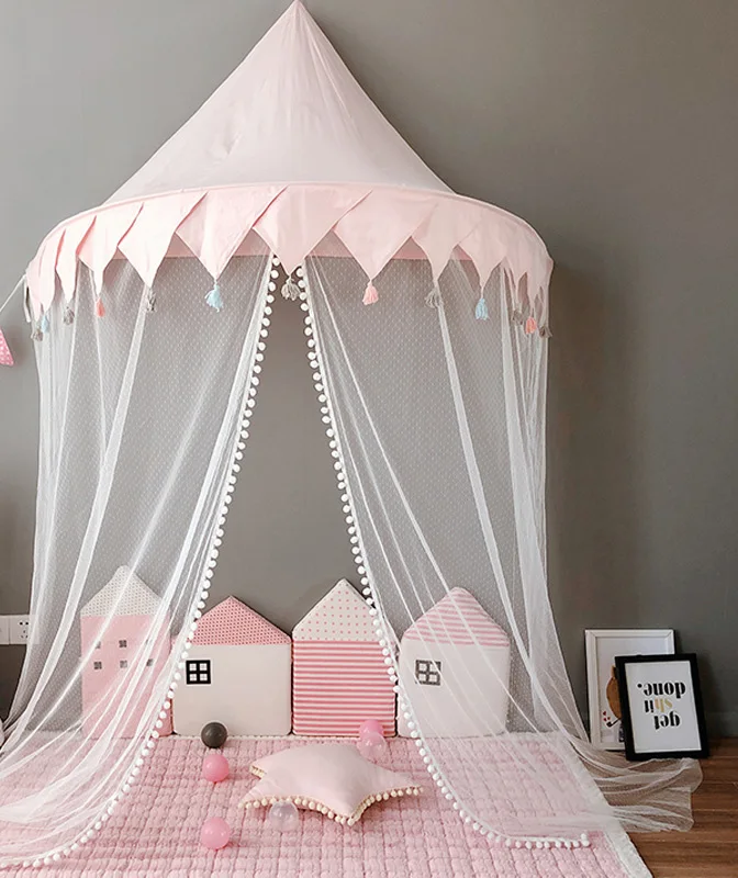 Скандинавский чехол детский кроватей детская игровая палатка принцессы розовый синий игровой домик Tipi Enfant детская комната украшение