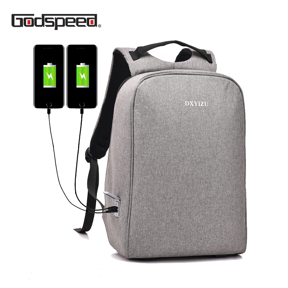 

USB changer urban travel backpack with water-resistance polyester, laptop padded pocket