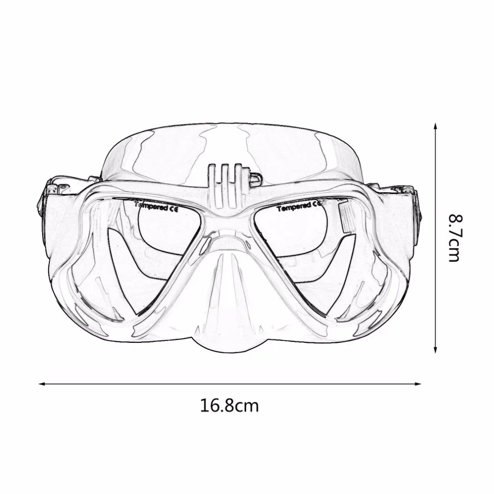 Профессиональная подводная камера, простая маска для дайвинга, подводное плавание, очки для плавания, для стандартной спортивной камеры GoPro(Получите купон
