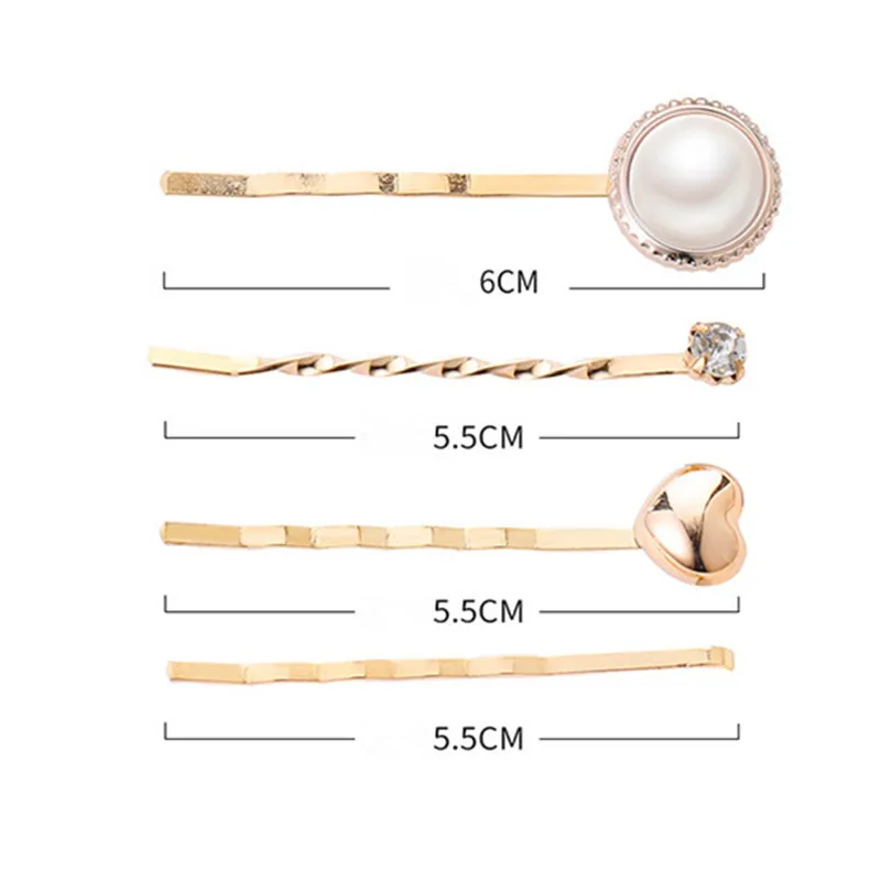 Kymyad 3Pcs/ Set Korea Fashion Metal Hairpins Imitiation Pearl Beads Hair Clips Bobby Pin Barrette Hairpin Hair Accessories