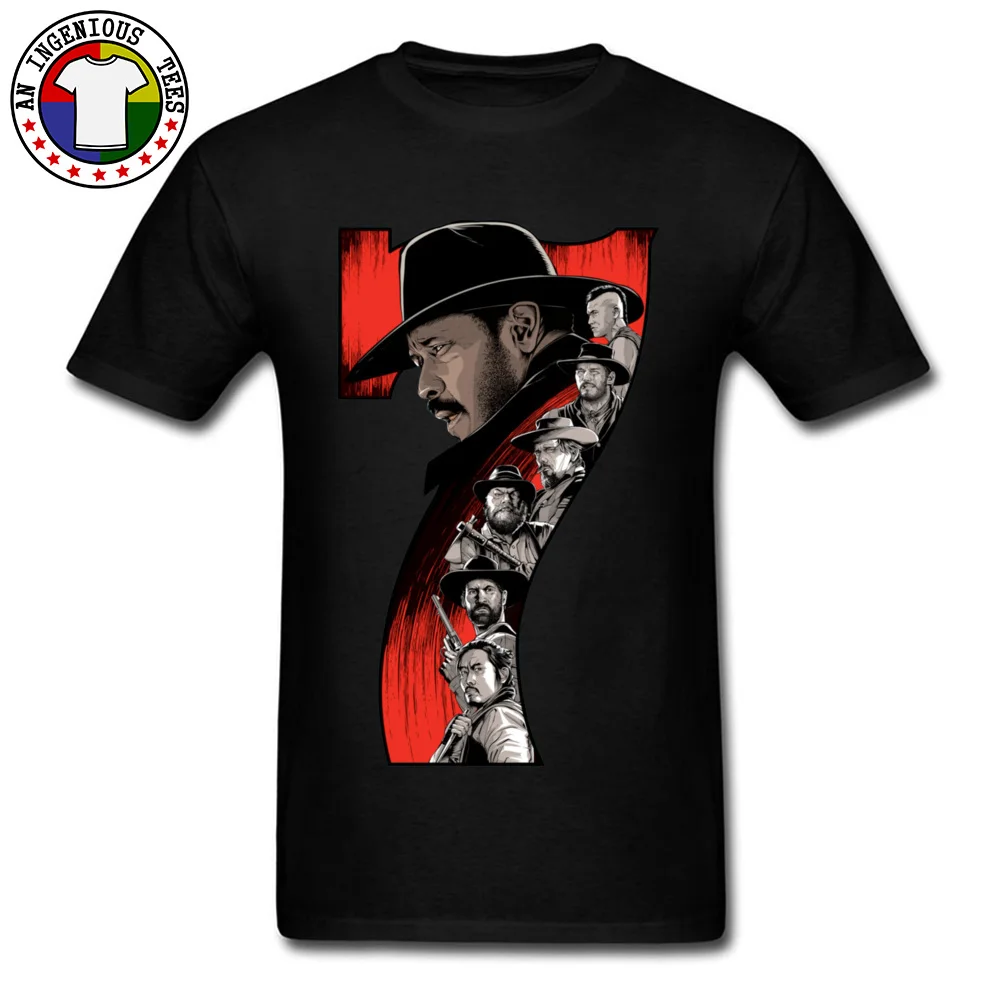 The Magnificent Seven -3304 Normal Summer/Fall Pure Cotton O Neck Boy Tops Shirt Group T Shirt Graphic Short Sleeve T Shirts The Magnificent Seven -3304 black