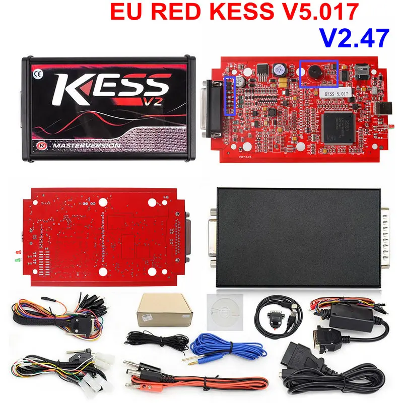 Онлайн Красный Kess v2 мастер KESS v2 V5.017 V2.47 без знака KTAG V7.020 OBD2 менеджер Тюнинг Комплект KTAG ECU Программатор Адаптер BDM