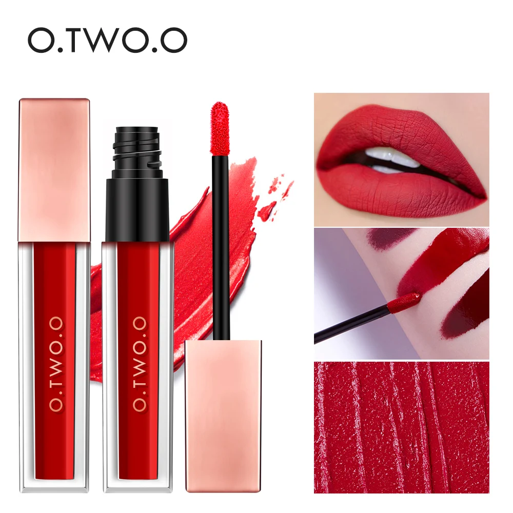 

O.TWO.O Velvet Liquid Lipstick Matte Lip Gloss Waterproof Long Lasting Moisturizer Lipgloss Pigment Rouge Lips Makeup