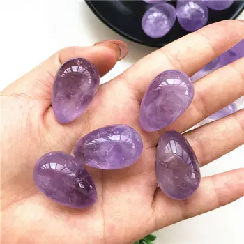 

1 Piece Natural Amethyst Egg Exercise Egg Tightening Muscle Crystal Ball Massage Stone Healing Purple Quartz Crystal Eggs