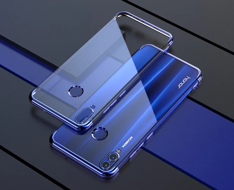 Модный прозрачный силиконовый чехол для huawei Honor 8X JSN-L21 чехол 8 X Honor View 10 Lite HRY-LX1 COL-L29 Тонкий чехол - Цвет: Blue