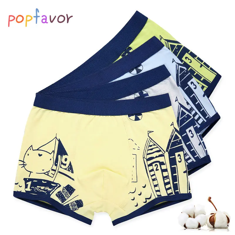 

2 pieces/lot Cute Children's Teenager Underwears Boxers Briefs Boys Underwears Panties Shorts Soft Organic Cotton Kids Clothing