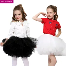 Короткая юбка с цветочным узором для девочек, фатиновое платье для маленьких девочек подходит для От 2 до 7 лет, бальная юбка для маленьких девочек