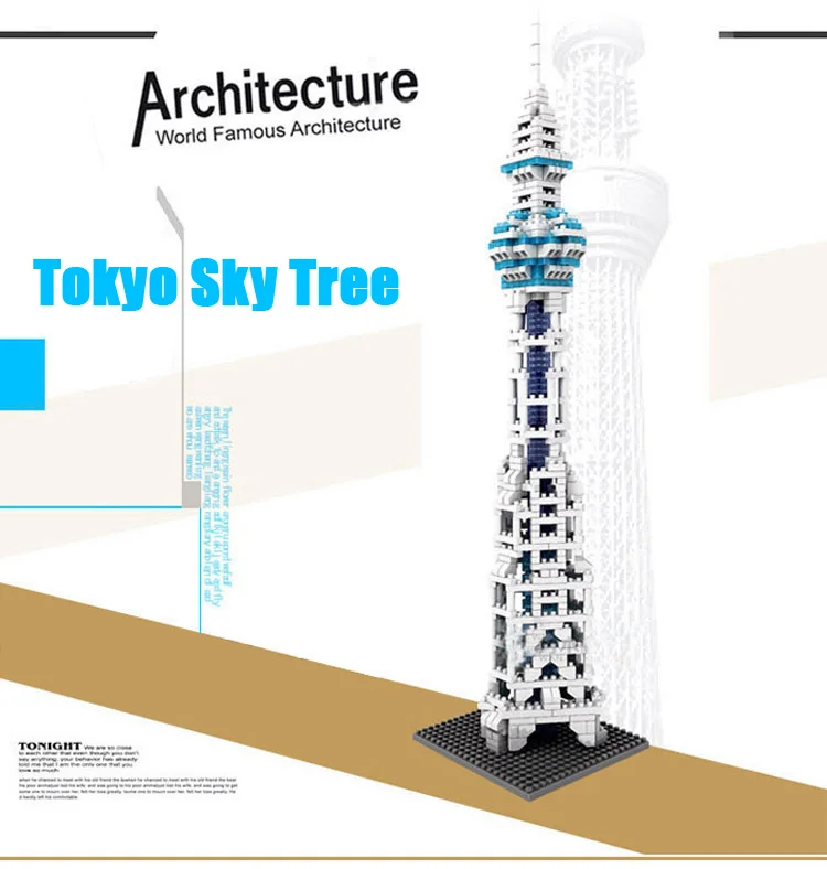 

Loz World Famous Architecture Nanoblock New Tokyo Tower Japan Sky Tree Mini Diamond Building Block 3D Model Educational Toys