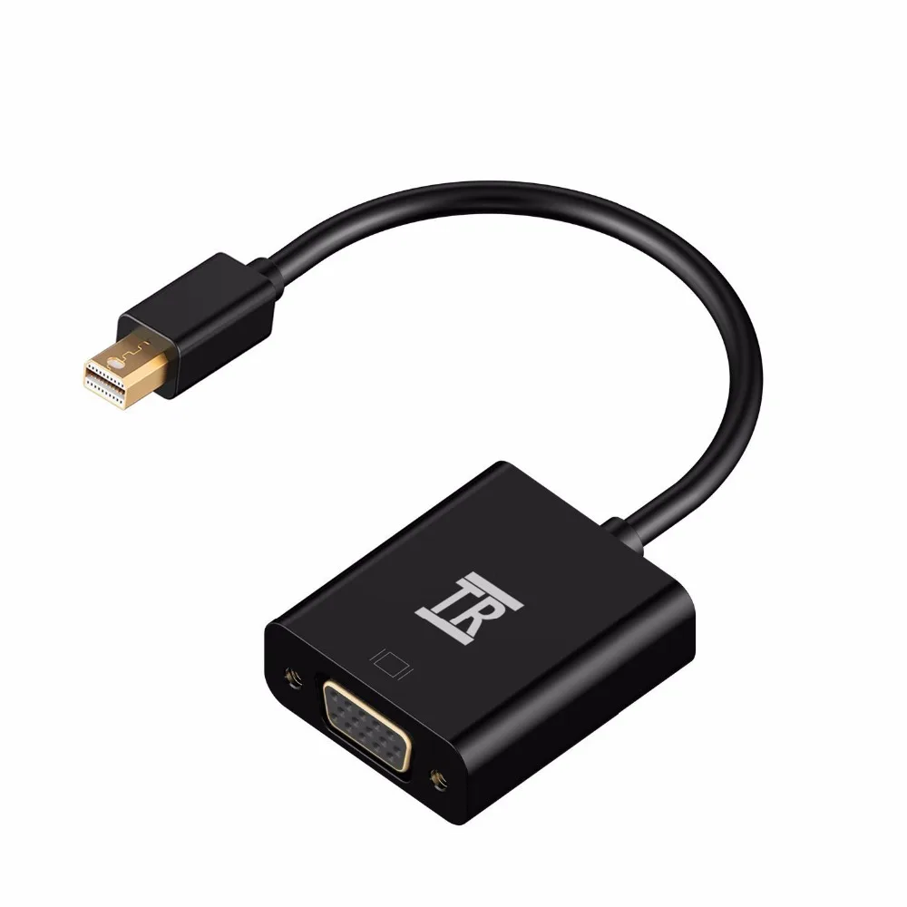 

TechRise Mini DP Male to VGA Female Adapter Cable DisplayPort Converter Male to Female 1080P for HDTV Monitor MacBook Projector