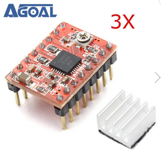 3 шт. модуль драйвера шагового двигателя для 3D-принтера A4988 Reprap | Электроника