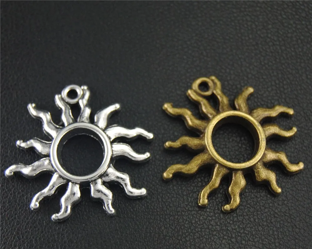 

15pcs Antique Sliver/bronze/gold Sun Round Charm Pendant DIY Necklace Bracelet Bangle Findings 25mm