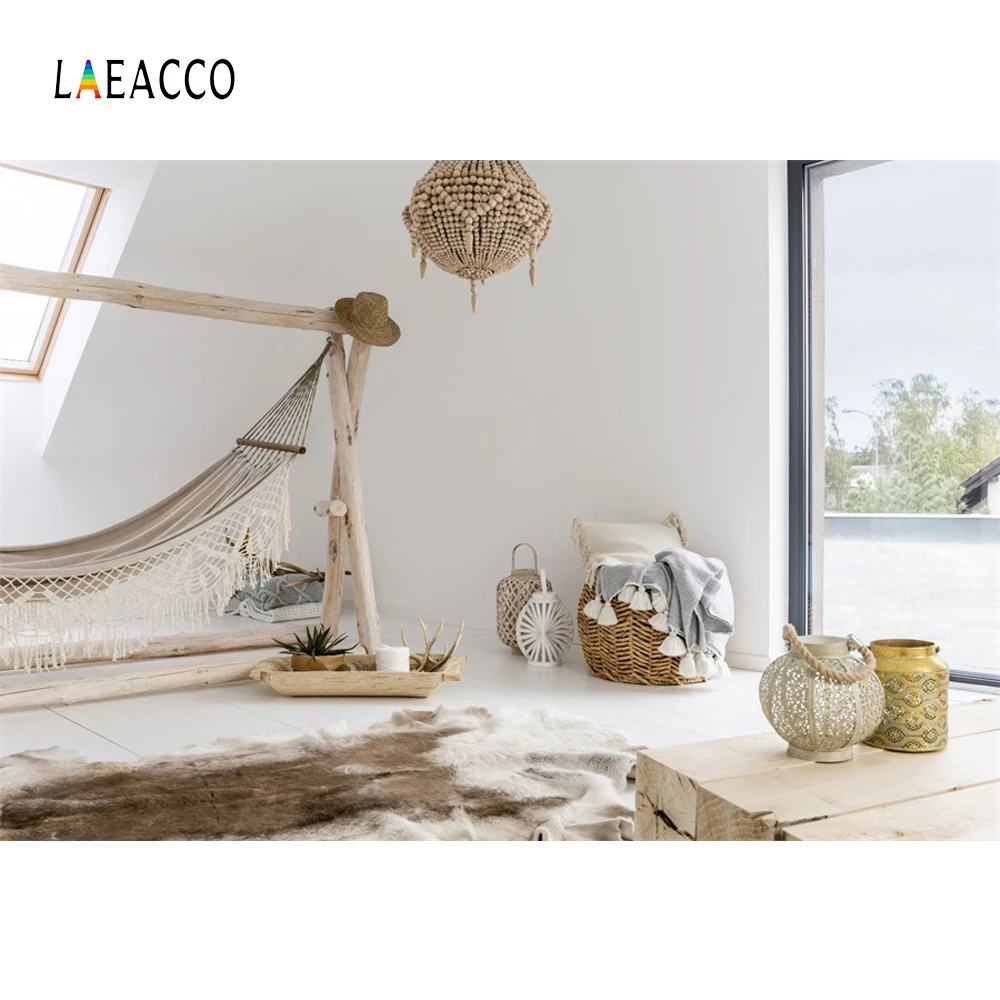 

Laeacco Interior Hammock Window Photography Backgrounds Digital Customized Photographic Backdrops Props For Photo Studio