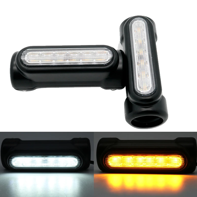 

Chrome For Crash Bars Harley Davidson Touring Bikes Motorcycle Highway Bar Switchback Driving Light White turn Amber