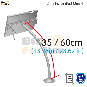 Планшетный ПК дисплей гибкий гусиная шея настенный держатель Подставка для iPad mini 4 безопасности безопасный блокированный металлический ящик опорный кронштейн