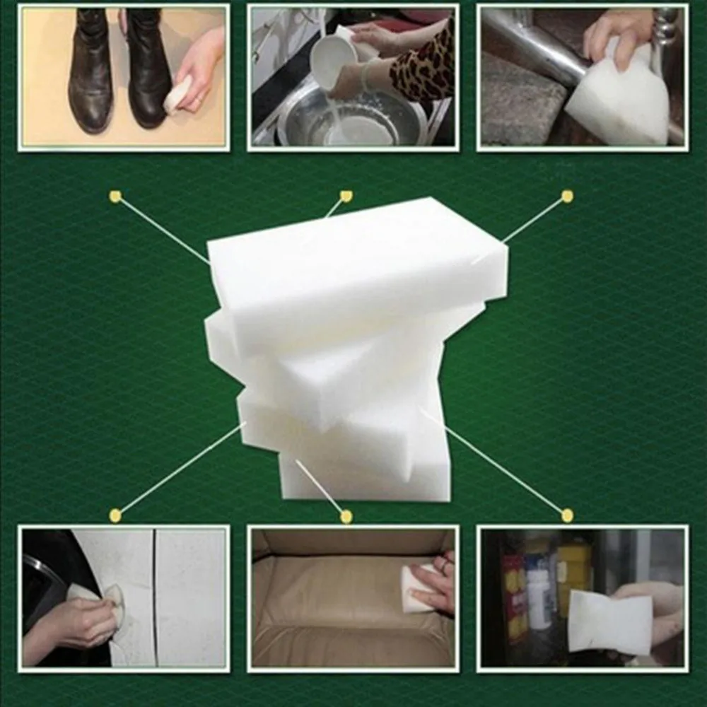 

White Kitchen Magic Eraser Magic Cleaning Sponge 100pcs/lot 100*60*20mm Melamine Sponge Eraser Melamine Cleaner Eco-Friendly