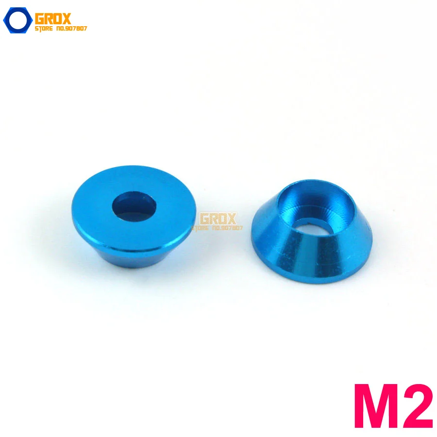 

30 Pieces M2 Sky Blue Aluminum Washer Socket Head Cap Screw Washer