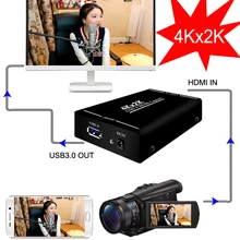 4K x 2K HDMI к USB3.0 1080P 60FPS HDMI Карта видеозахвата Запись коробка для MAC OS Windows Phone PS4 PS3 потоковая трансляция в прямом эфире с разрешением 4K