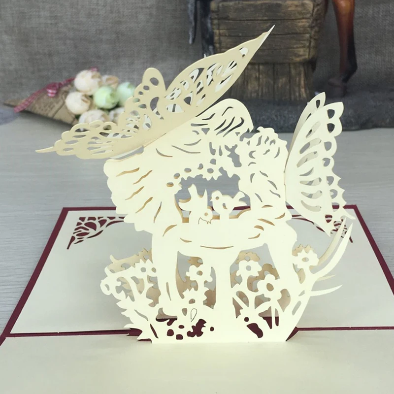 1pcs Angel Kiss Laser Cut Paper Greeting 3d Pop Up Kirigami Card Wedding Invitation Birthday Valentine S Day Postcards Gifts Kirigami Card Birthday Greetings3d Pop Up Aliexpress
