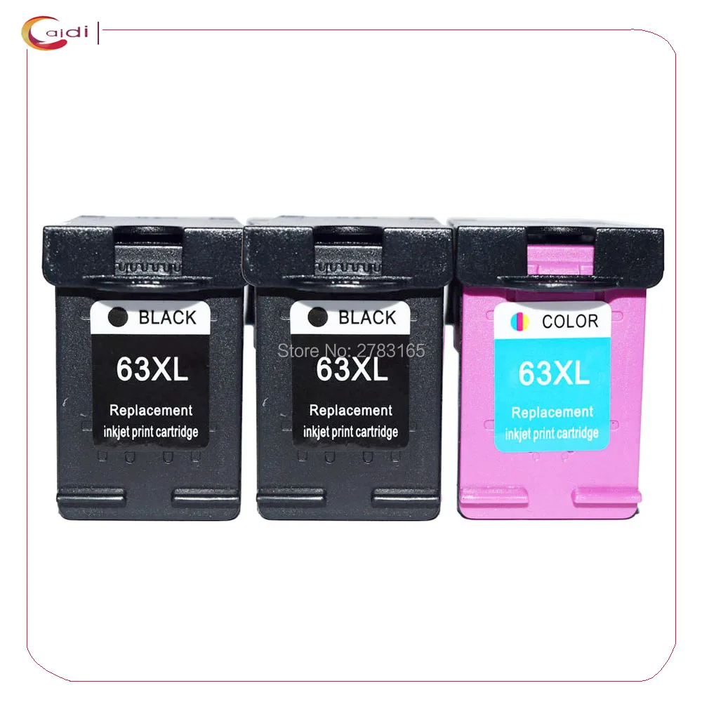 

3Pack Compatible HP63 hp 63XL hp DESKJET 3630 3632 Officejet 4652 4655 ENVY 4522 printer HP 63 XL ink cartridge