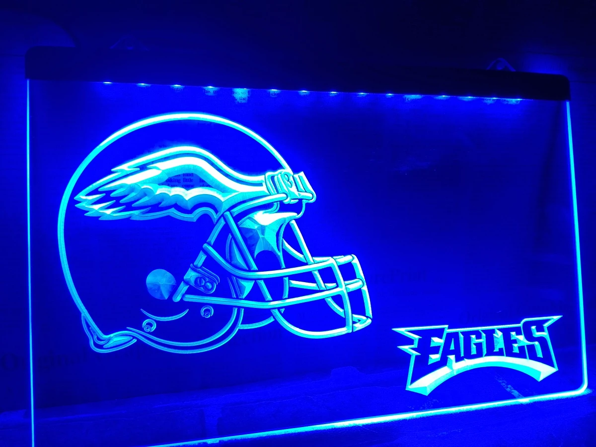 LD332-Philadelphia Eagles Шлем Бар светодиодный неоновый свет вывеска домашний декор ремесла