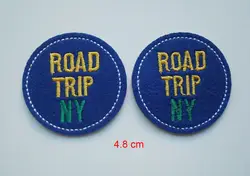 Лидер продаж круглый Road Trip NY значки расшитые клей гладить на коробке Нашивки для одежды милые Аппликации DIY аксессуар