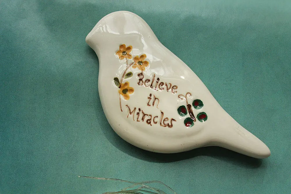 Believe in Miracles, Bird Ceramic Decorative Refrigerator Fridge