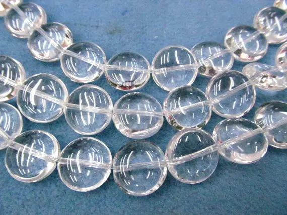 AA GRADE 8-16mm full strand natural clear white rock quartz round ball beads disc roundel bead | Украшения и аксессуары