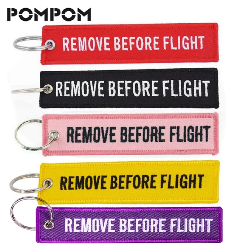 

REMOVE BEFORE FLIGHT Keychain Aviation Gifts for pilot Keyring Embroidery Flight Crew Keychain Crew Tags Keyring sleutelhanger