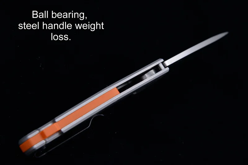 JUFULE OEM 0220 Folding D2 blade Steel Handle Titanium plated Flipper Outdoor Camp Survival Pocket EDC Tool dinner kitchen knife