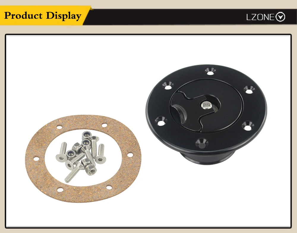 LZONE-алюминиевая заготовка топливных элементов/топливного перенапряжения крышка бака заподлицо 6 Болт зеркальная полировка открытие ID 35,5 мм JR-SLYXG01-N
