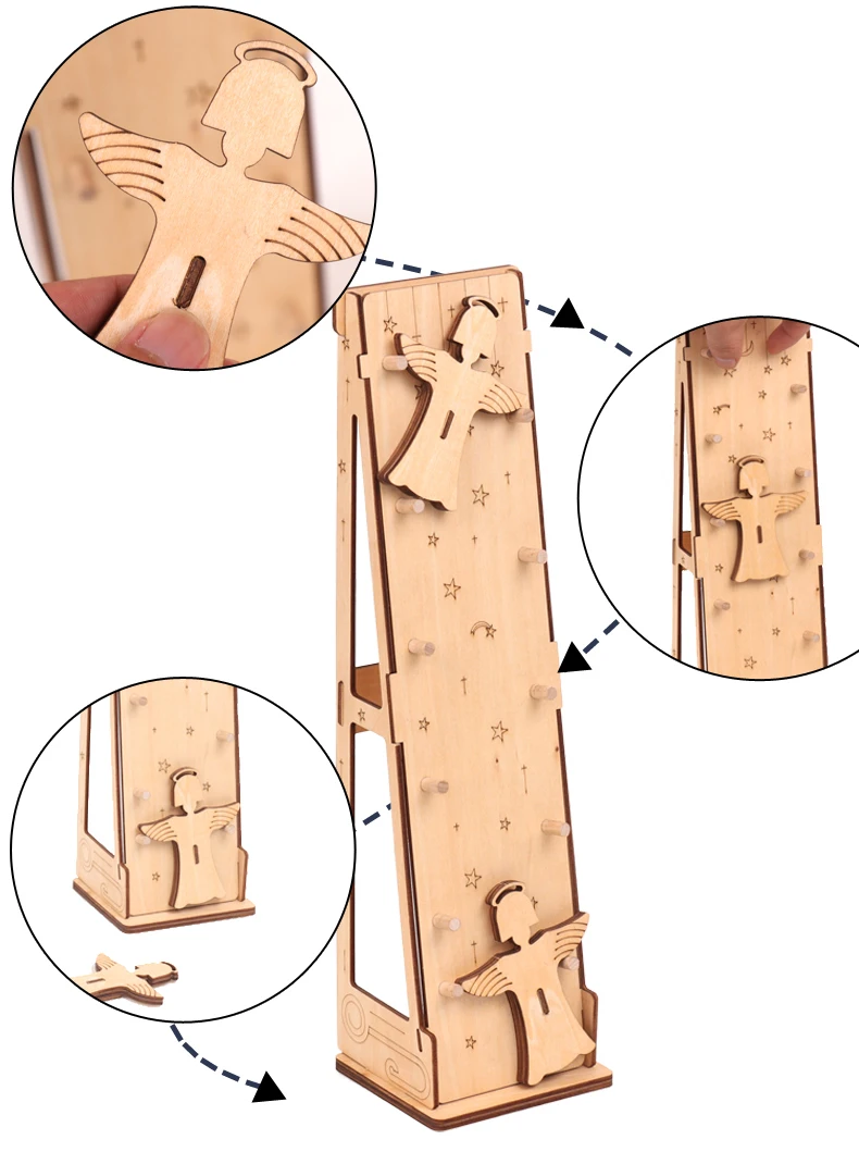 Деревянные 3D Пазлы для детей и взрослых, интересные падающие ангельские игрушки для снятия стресса, сборная головоломка, подарок для взрослых, украшение для офиса