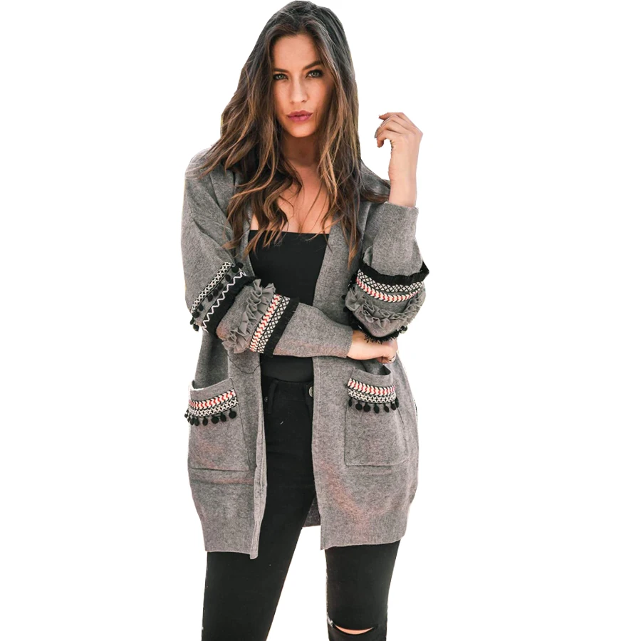 

Plus Size Long Cardigan Sweater Coat 2018 Autumn Winter Long-sleeved Streetwear Fuzzy Pink Black Knit Sweater Tops sueter mujer