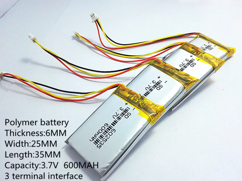 Поставка литиевой батареи литий полимерная батарея 602535 + 600 mah 3 7 V SD|Цифровые